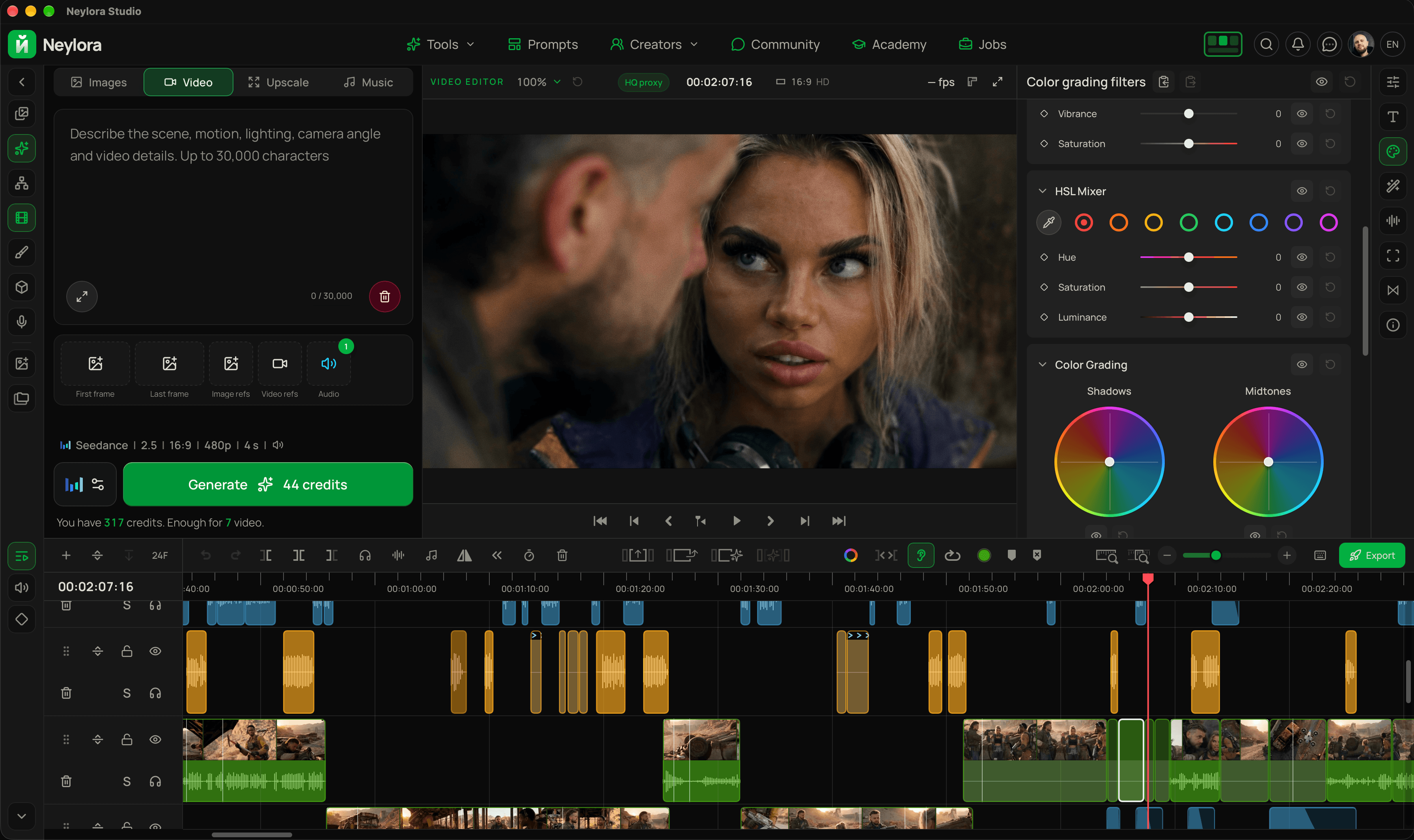 Interfaccia Neylora Studio